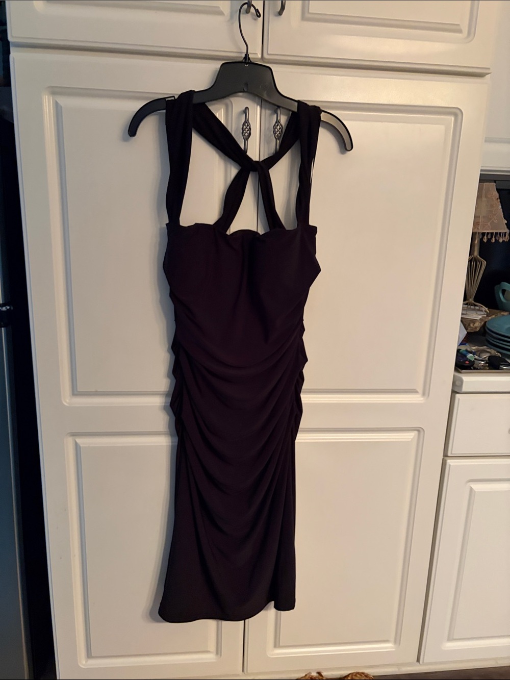 Strappy Ruched Midi Dress NWT Black size 12 Laundry